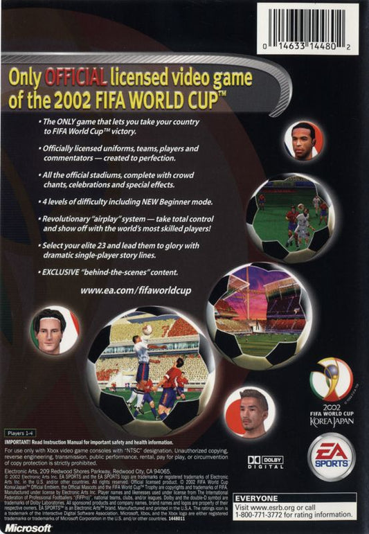 2002 FIFA World Cup | Xbox | back cover | region=North America | source-country=United States | zypher-v2 | moby-5ec2bf908e10 | Data by MobyGames.com