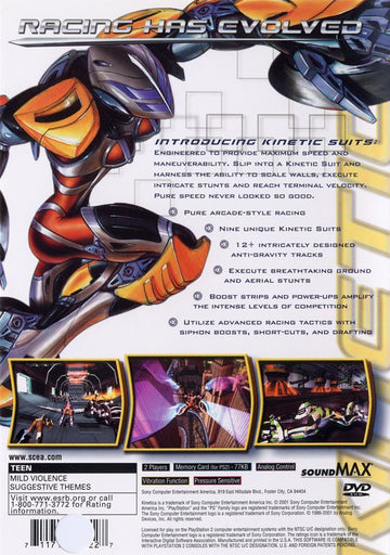 
Kinetica | PlayStation 2 | back cover | Data by MobyGames.com