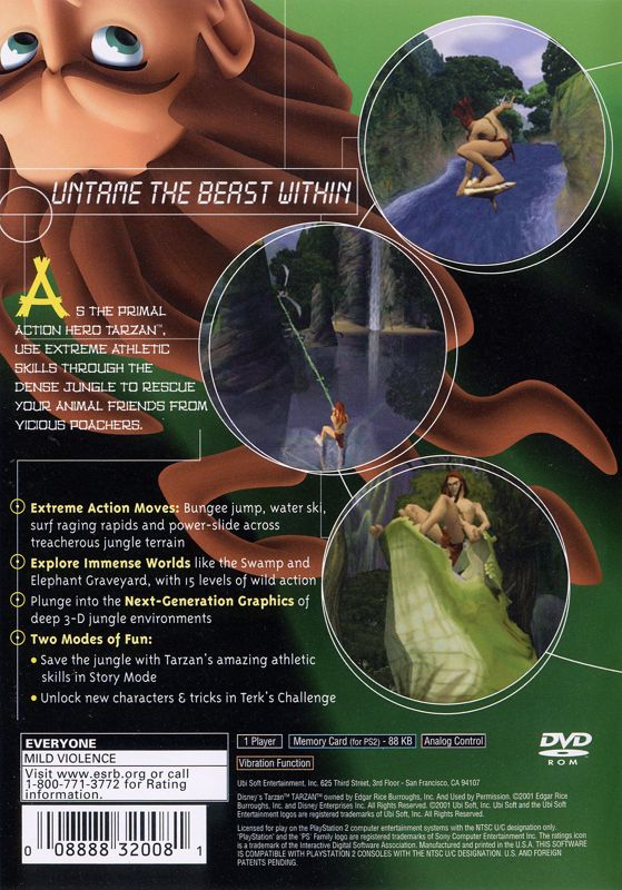 
Disney's Tarzan Untamed | PlayStation 2 | back cover | Data by MobyGames.com