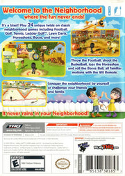 Neighborhood Games | Wii | back cover | region=North America | source-country=United States | zypher-v2 | moby-0cef71966a1b | Data by MobyGames.com
