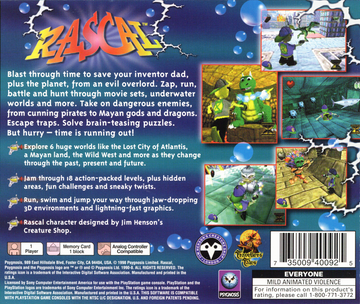 
Rascal | PlayStation | back cover | Region: North America | source-country=United States | Data by MobyGames.com