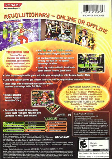 
Dance Dance Revolution: Ultramix 3 | Xbox | back cover | Data by MobyGames.com