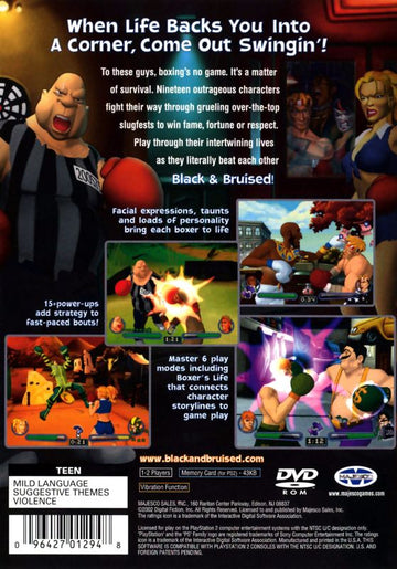
Black & Bruised | PlayStation 2 | back cover | Data by MobyGames.com