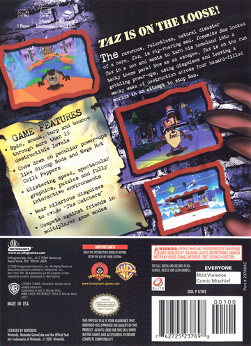 
Taz: Wanted | GameCube | back cover | Data by MobyGames.com