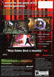 
Ninja Gaiden Black | Xbox | back cover | Data by MobyGames.com