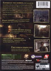 Call of Cthulhu: Dark Corners of the Earth | Xbox | back cover | region=North America | source-country=United States | zypher-v2 | moby-219543722198 | Data by MobyGames.com
