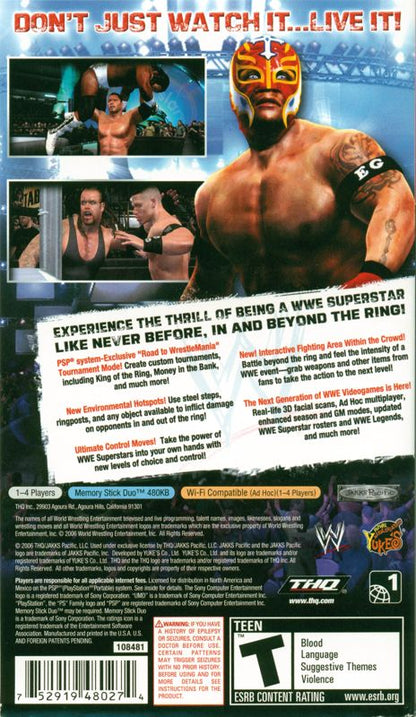 WWE Smackdown vs. Raw 2007 | PSP | back cover | region=North America | source-country=Mexico,United States | zypher-v2 | moby-3ecf88dec066 | Data by MobyGames.com