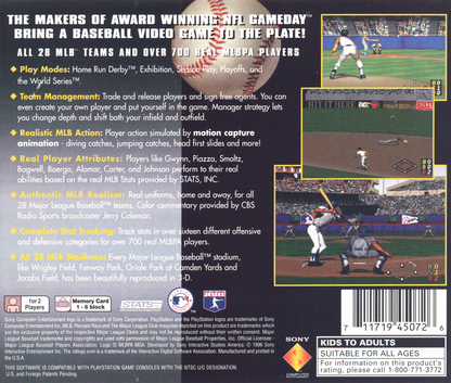 
MLB Pennant Race | PlayStation | back cover | Data by MobyGames.com