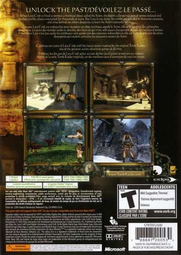 
Lara Croft: Tomb Raider - Anniversary | Xbox 360 | back cover | Data by MobyGames.com