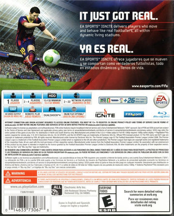 
FIFA 14 | PlayStation 4 | back cover | Data by MobyGames.com