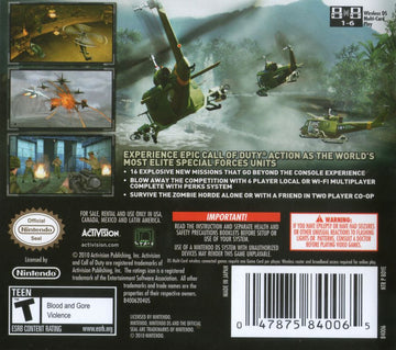 
Call of Duty: Black Ops | Nintendo DS | back cover | Data by MobyGames.com