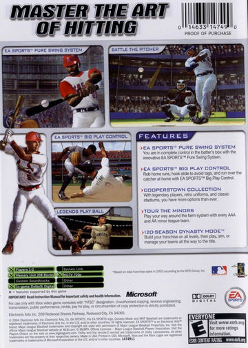 MVP Baseball 2004 | Xbox | back cover | region=North America | source-country=Canada,United States | zypher-v2 | moby-ac33169752bb | Data by MobyGames.com