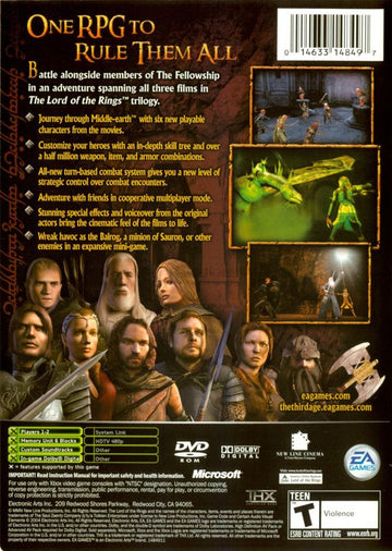 The Lord of the Rings: The Third Age | Xbox | back cover | region=North America | source-country=Canada,United States | zypher-v2 | moby-b45848b00b68 | Data by MobyGames.com
