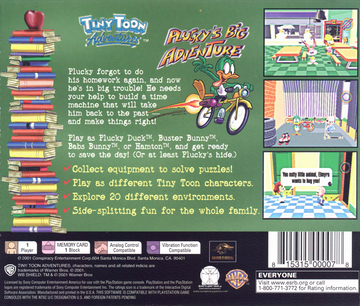 
Tiny Toon Adventures: Plucky's Big Adventure | PlayStation | back cover | Data by MobyGames.com