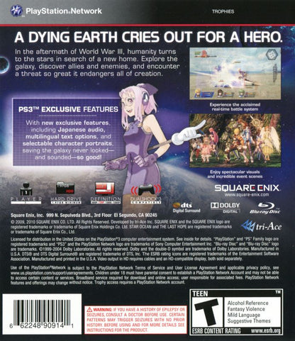 
Star Ocean: The Last Hope - International | PlayStation 3 | back cover | Data by MobyGames.com