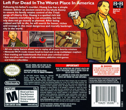 Grand Theft Auto: Chinatown Wars | Nintendo DS | back cover | region=North America | source-country=Canada,Mexico,Other,United States | zypher-v2 | moby-06f97bd689fb | Data by MobyGames.com