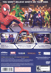 Spider-Man: Friend or Foe | PlayStation 2 | back cover | region=North America | source-country=United States | zypher-v2 | moby-f0f55f02cad3 | Data by MobyGames.com