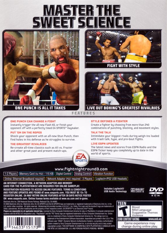 
Fight Night Round 3 | PlayStation 2 | back cover | Data by MobyGames.com