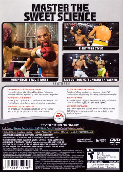 
Fight Night Round 3 | PlayStation 2 | back cover | Data by MobyGames.com