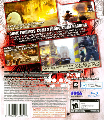 
The Club | PlayStation 3 | back cover | Data by MobyGames.com