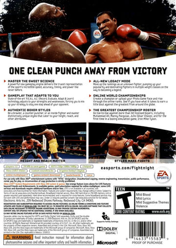 Fight Night Round 4 | Xbox 360 | back cover | region=North America | source-country=United States | zypher-v2 | moby-01e01e36d926 | Data by MobyGames.com