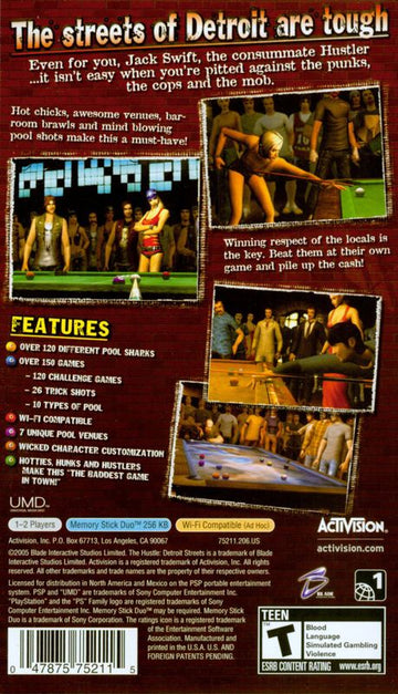 The Hustle: Detroit Streets | PSP | back cover | region=North America | source-country=Canada,United States | zypher-v2 | moby-dd5c27c61cbe | Data by MobyGames.com