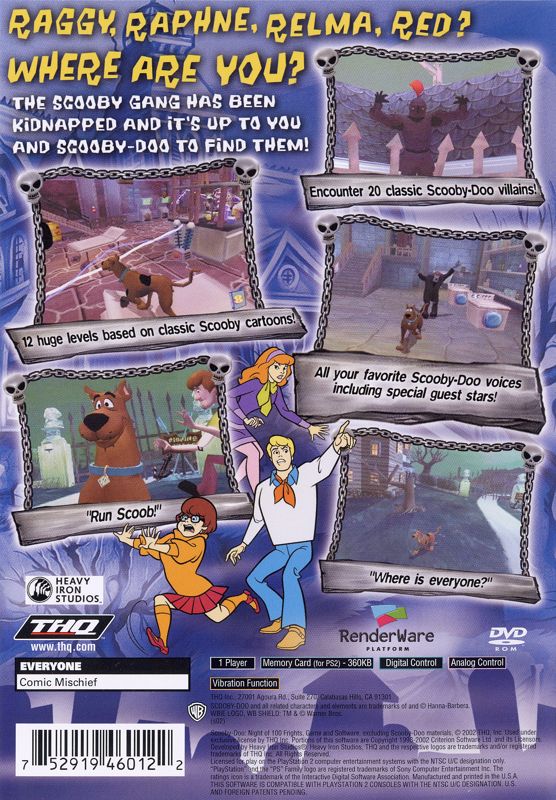 Scooby-Doo!: Night of 100 Frights | PlayStation 2 | back cover | Data by MobyGames.com