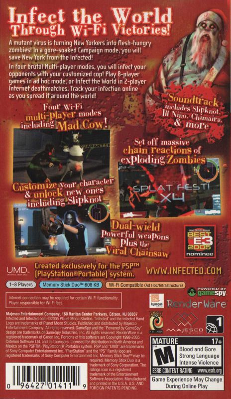 
Infected | PSP | back cover | Data by MobyGames.com