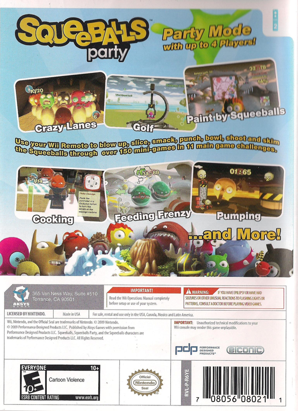 Squeeballs Party | Wii | back cover | region=North America | source-country=United States | zypher-v2 | moby-e3b1e4ec94a0 | Data by MobyGames.com