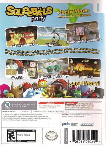 Squeeballs Party | Wii | back cover | region=North America | source-country=United States | zypher-v2 | moby-e3b1e4ec94a0 | Data by MobyGames.com
