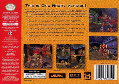
Quake II | Nintendo 64 | back cover | Data by MobyGames.com