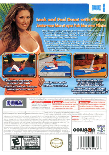 
Daisy Fuentes Pilates | Wii | back cover | Data by MobyGames.com