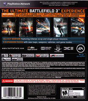 Battlefield 3: Premium Edition | PlayStation 3 | back cover | region=North America | source-country=United States | zypher-v2 | moby-247e720f0f5f | Data by MobyGames.com