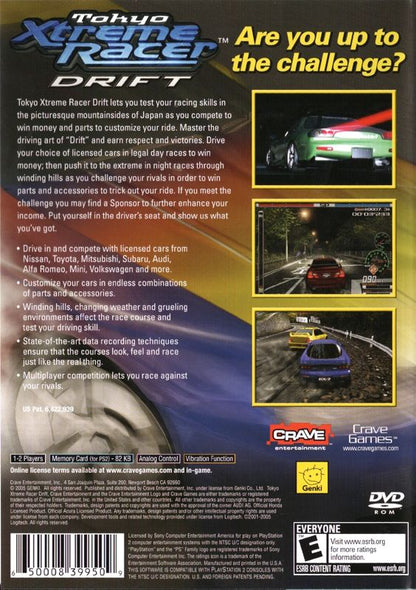 Tokyo Xtreme Racer: Drift | PlayStation 2 | back cover | region=North America | source-country=United States | zypher-v2 | moby-b805343546fb | Data by MobyGames.com