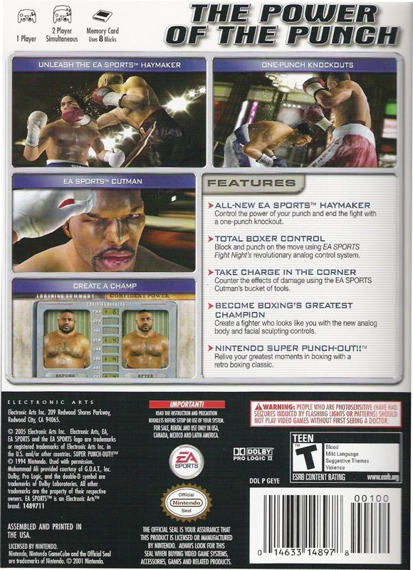 
Fight Night Round 2 | GameCube | back cover | Region: North America | source-country=United States | Data by MobyGames.com