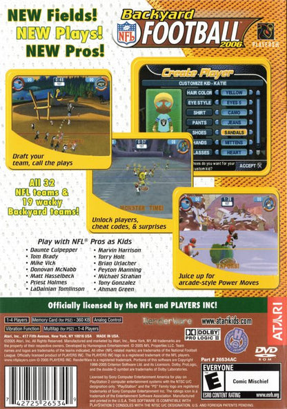 
Backyard Football 2006 | PlayStation 2 | back cover | Data by MobyGames.com