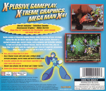 
Mega Man X4 | PlayStation | back cover | Data by MobyGames.com