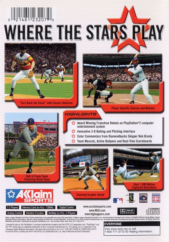 All-Star Baseball 2002 | PlayStation 2 | back cover | region=North America | source-country=Canada,United States | zypher-v2 | moby-dba2c9c72b32 | Data by MobyGames.com