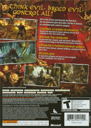 
Overlord | Xbox 360 | back cover | Data by MobyGames.com