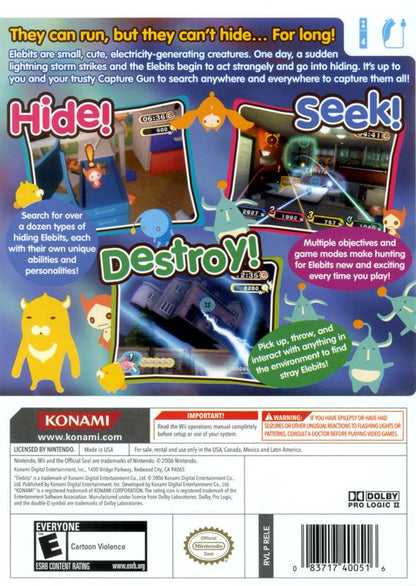 Elebits | Wii | back cover | region=North America | source-country=Canada,Mexico,Other,United States | zypher-v2 | moby-0c300af55d57 | Data by MobyGames.com