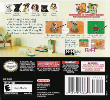 Nintendogs: Chihuahua & Friends | Nintendo DS | back cover | region=North America | source-country=United States | zypher-v2 | moby-cc8f7e38d40d | Data by MobyGames.com