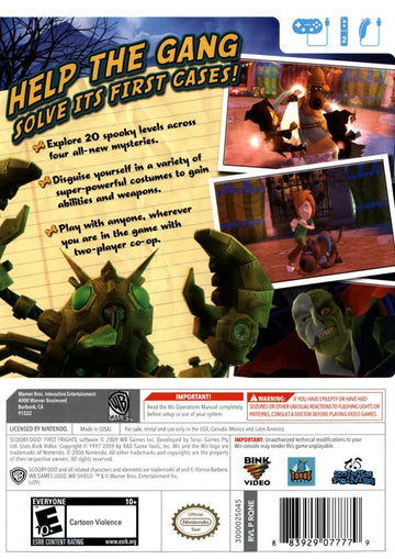 
Scooby-Doo!: First Frights | Wii | back cover | Region: North America | source-country=Canada,Mexico,United States | Data by MobyGames.com