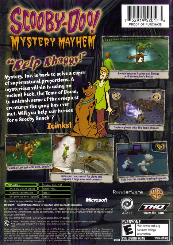 
Scooby-Doo!: Mystery Mayhem | Xbox | back cover | Data by MobyGames.com
