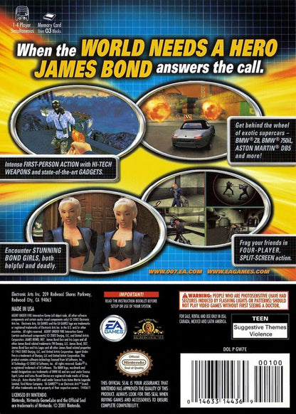 007: Agent Under Fire | GameCube | back cover | region=North America | source-country=Canada,Mexico,United States | zypher-v2 | moby-1ba2edd30762 | Data by MobyGames.com