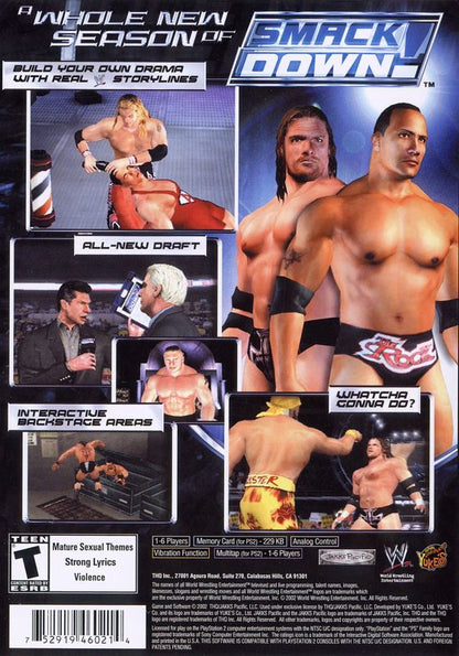 WWE Smackdown! Shut Your Mouth | PlayStation 2 | back cover | region=North America | source-country=Canada,United States | zypher-v2 | moby-f1bac4e17f13 | Data by MobyGames.com