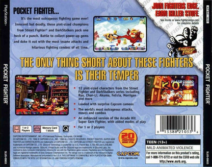 
Pocket Fighter | PlayStation | back cover | Data by MobyGames.com