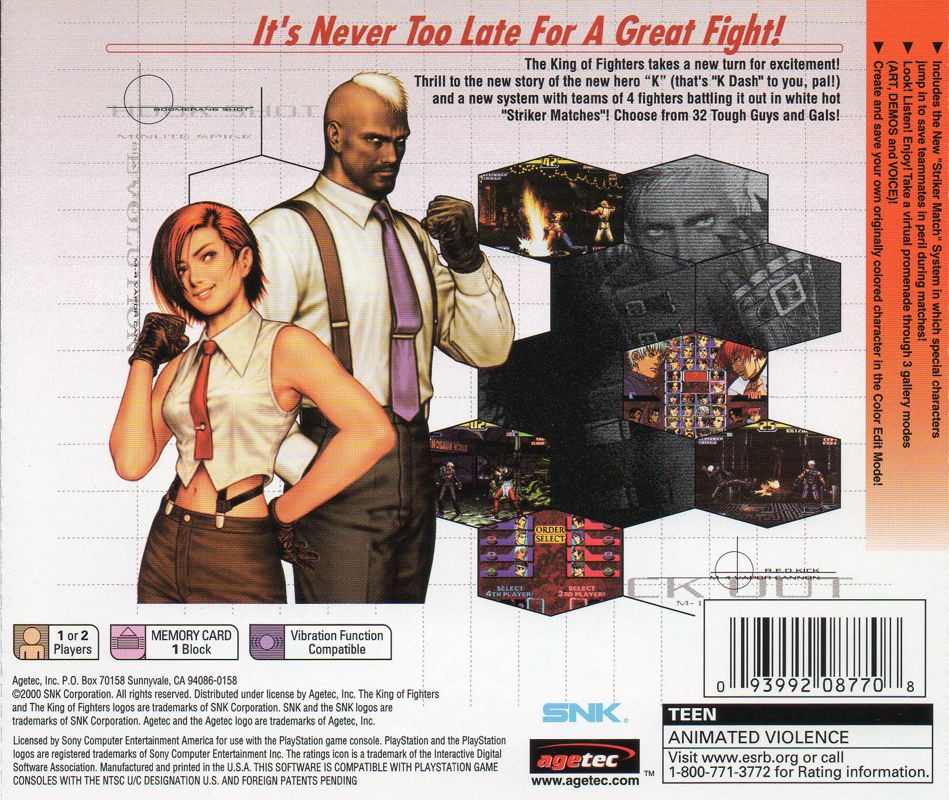 
The King of Fighters '99: Millennium Battle | PlayStation | back cover | Data by MobyGames.com