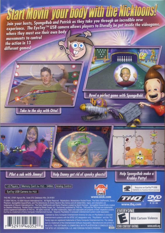 
Nicktoons Movin' | PlayStation 2 | back cover | Data by MobyGames.com