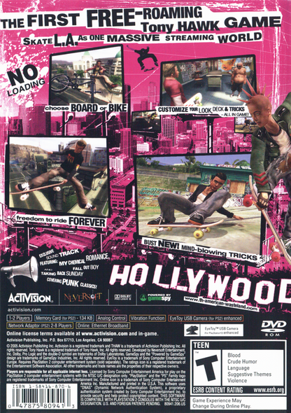 Tony Hawk's American Wasteland | PlayStation 2 | back cover | region=North America | source-country=United States | zypher-v2 | moby-f2bfdfe26af6 | Data by MobyGames.com