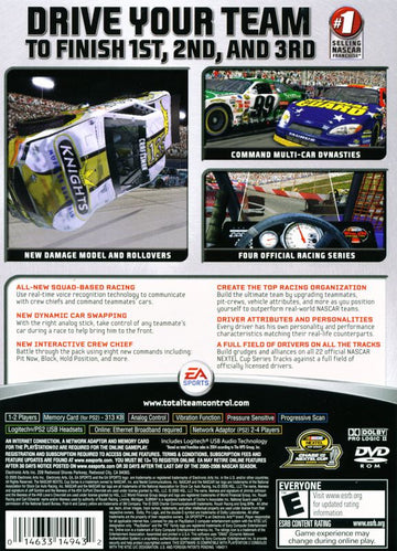 NASCAR 06: Total Team Control | PlayStation 2 | back cover | region=North America | source-country=United States | zypher-v2 | moby-6bd16e7eac19 | Data by MobyGames.com
